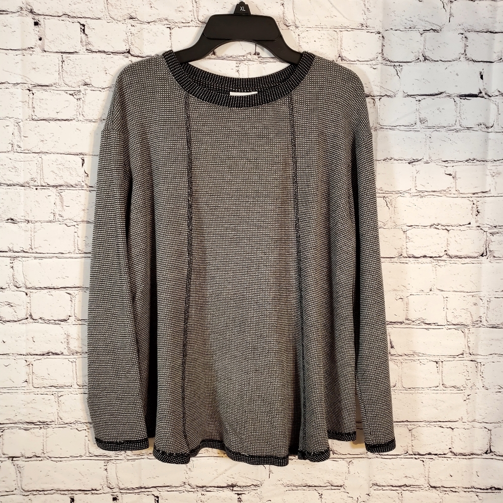 J.Jill Light Weight Sweater Pullover Size S Gray Long Sleeve Modal Blend